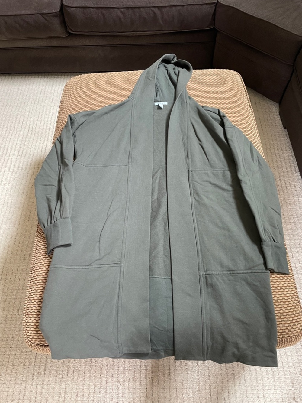 Women's Hooded Open-Front Lightweight Jacket - Olive